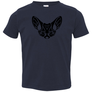 Black Distressed Emblem T-Shirt for Toddlers (Fennec Fox/Fen) - Dark Corps