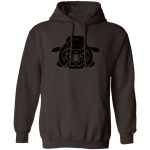 Black Distressed Emblem Hoodies for Adults (Sheep/Split)