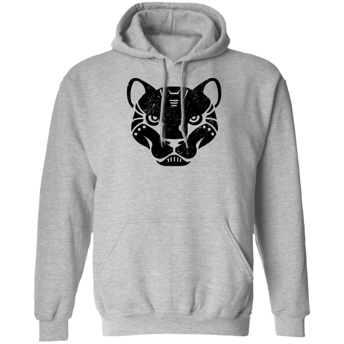 Black Distressed Emblem Hoodies for Adults Panther/Slash)