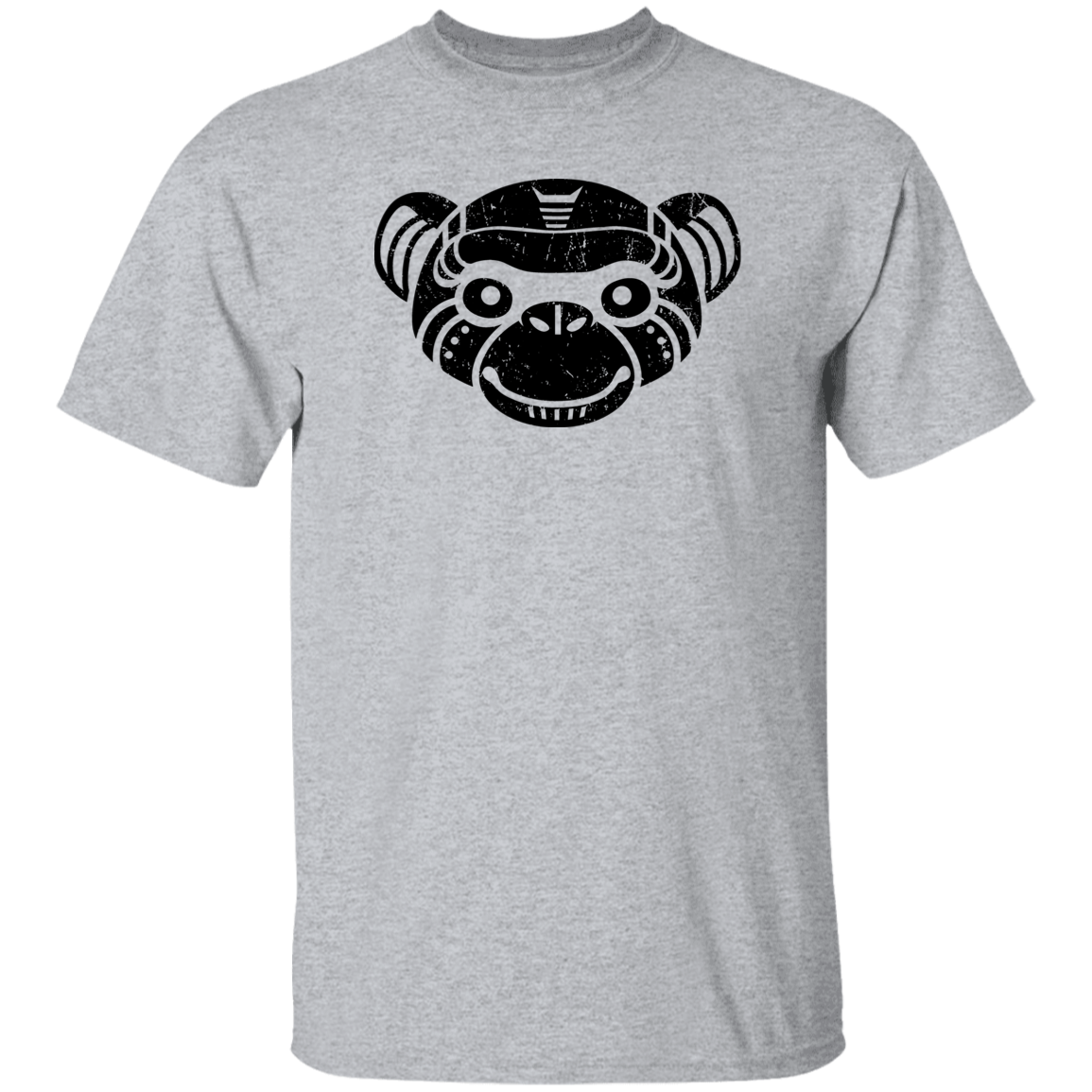 Black Distressed Emblem T-Shirt for Kids (Monkey/Fix)