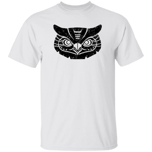 Black Distressed Emblem T-Shirt for Kids (Great Horned Owl/Luna)