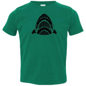 Black Distressed Emblem T-Shirt for Toddlers (Shark/Whitetip)