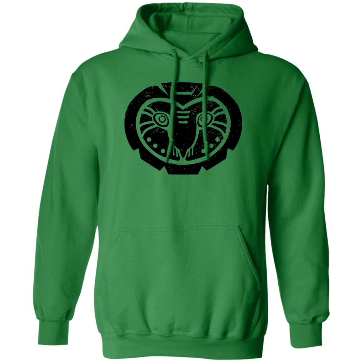 Black Distressed Emblem Hoodies for Adults (Barn Owl/Grim)