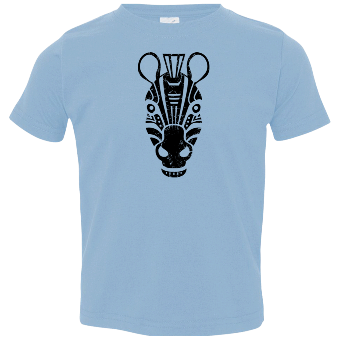 Black Distressed Emblem T-Shirt for Toddlers (Zebra/Stripe)