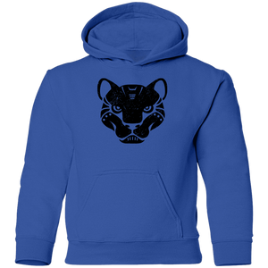Black Distressed Emblem Hoodies for Kids (Panther/Slash)
