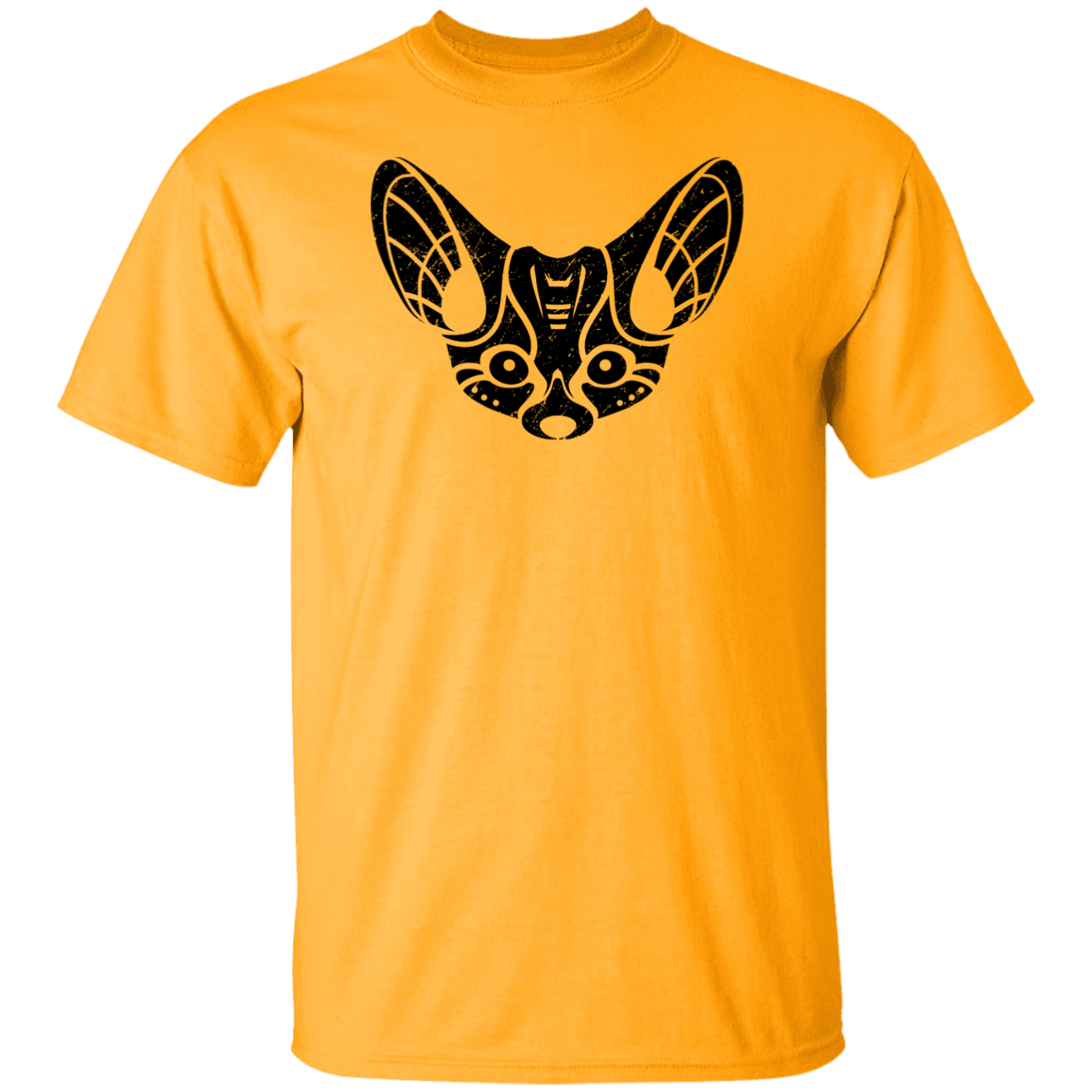 Black Distressed Emblem T-Shirt for Kids (Fennec Fox/Fen)