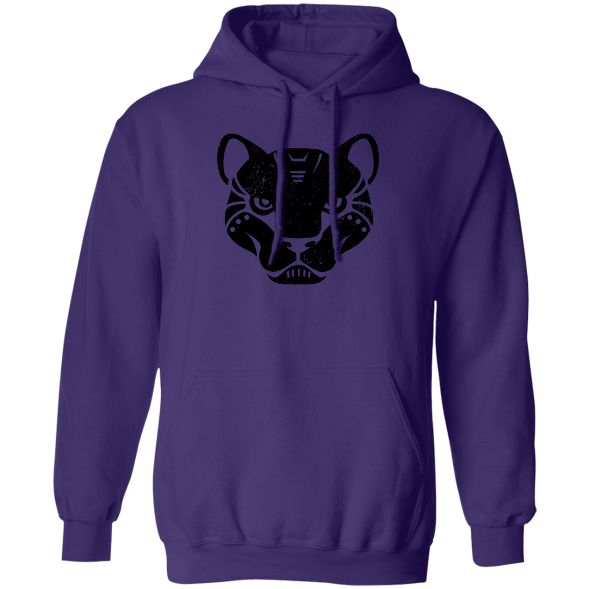 Black Distressed Emblem Hoodies for Adults Panther/Slash)