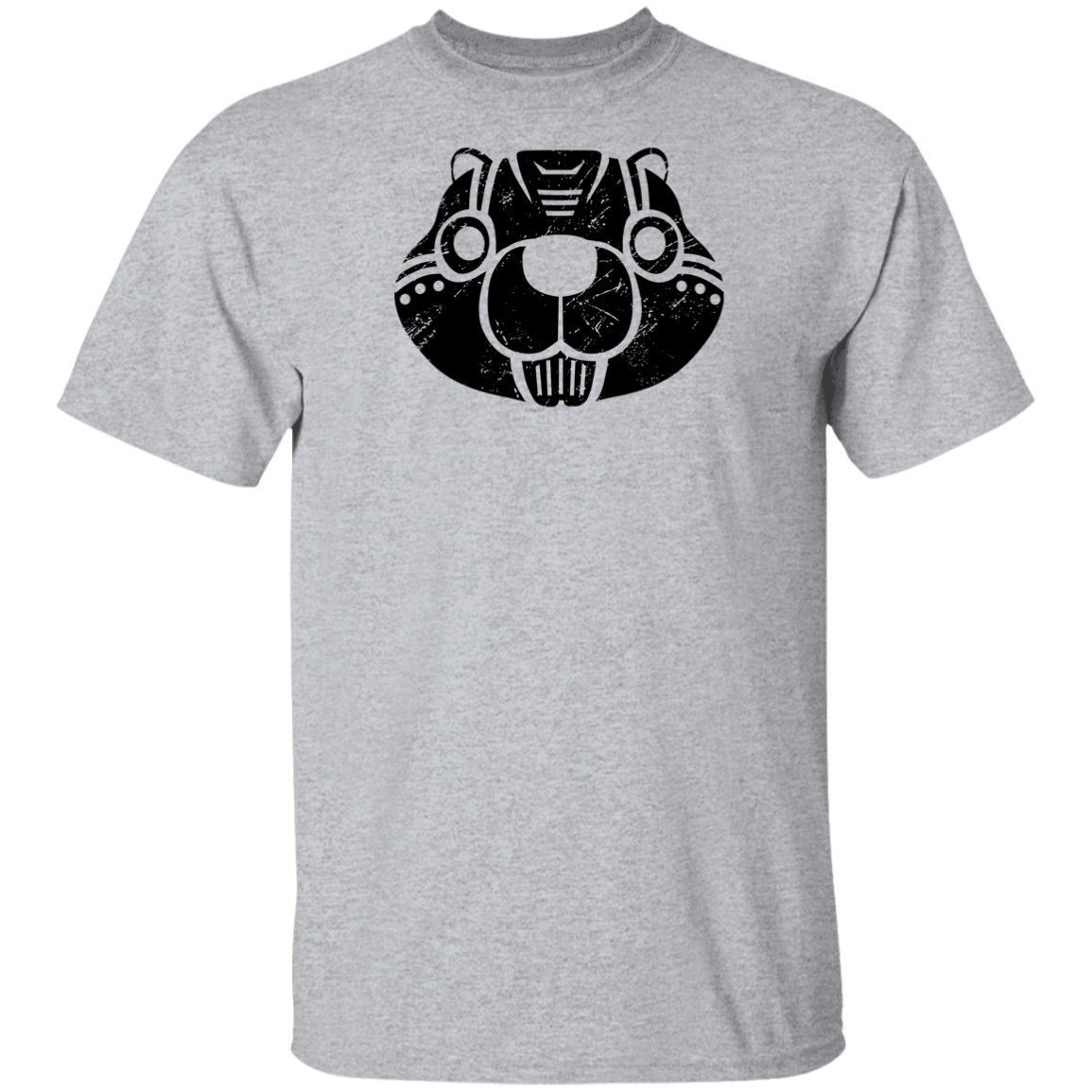 Black Distressed Emblem T-Shirt for Kids (Beaver/Buzzcut)
